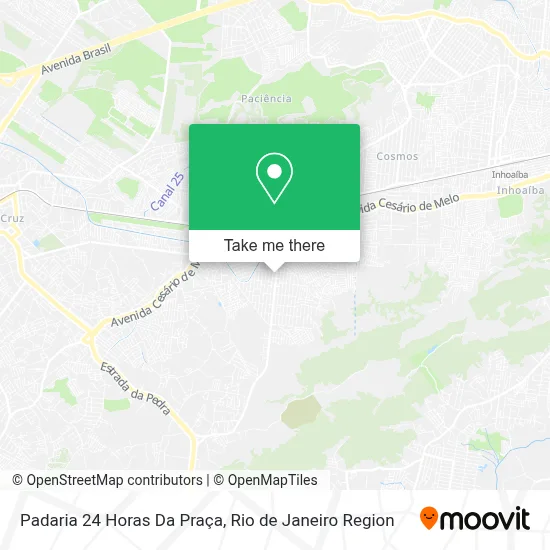 Padaria 24 Horas Da Praça map