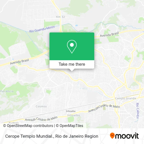 Cerope Templo Mundial. map