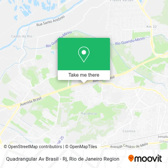 Quadrangular Av Brasil - Rj map