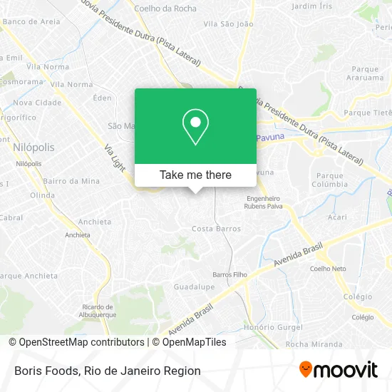 Boris Foods map