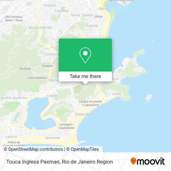Touca Inglesa Paxman map
