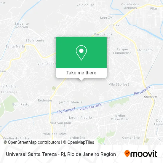 Universal Santa Tereza - Rj map