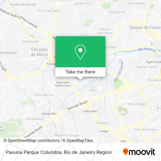 Pavuna Parque Columbia map
