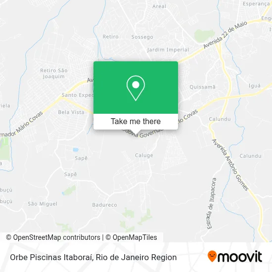 Orbe Piscinas Itaboraí map