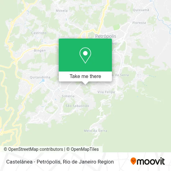 Castelânea - Petrópolis map