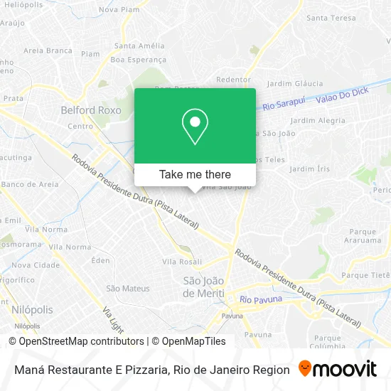 Maná Restaurante E Pizzaria map
