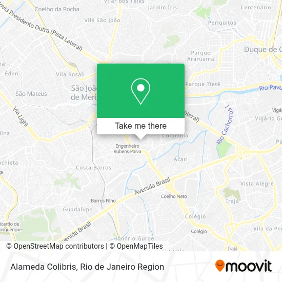 Alameda Colibris map
