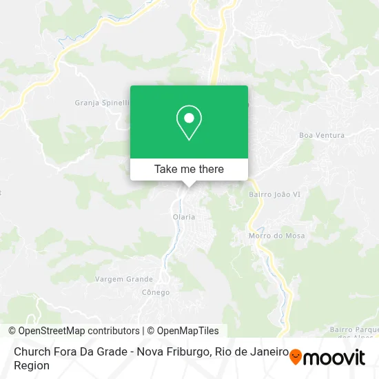 Church Fora Da Grade - Nova Friburgo map
