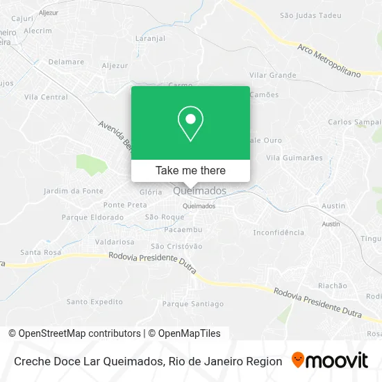 Creche Doce Lar Queimados map