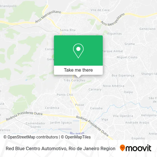 Red Blue Centro Automotivo map