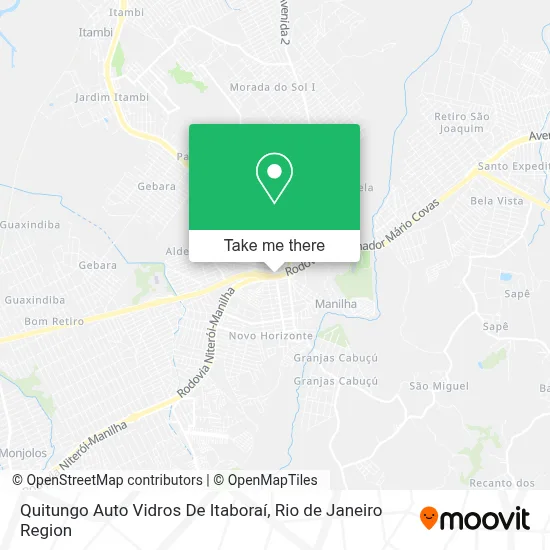Quitungo Auto Vidros De Itaboraí map