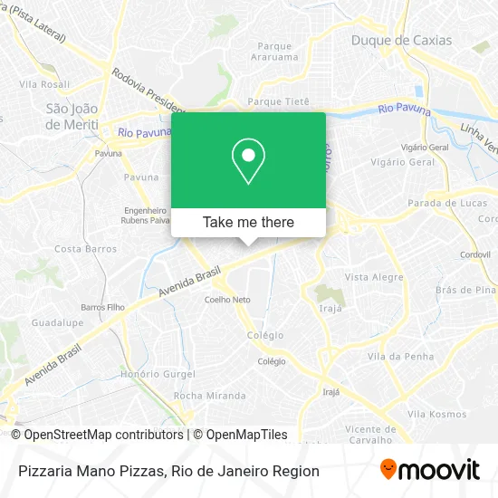 Pizzaria Mano Pizzas map