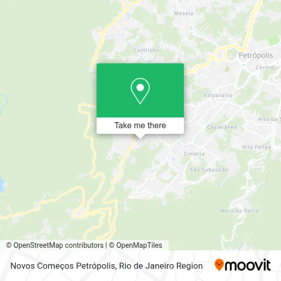 Novos Começos Petrópolis map