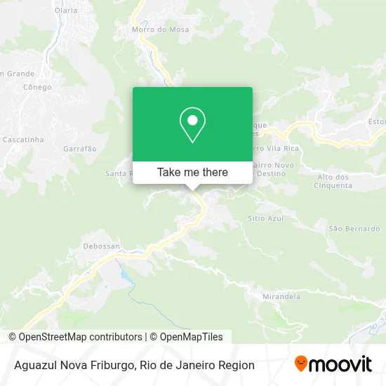 Aguazul Nova Friburgo map