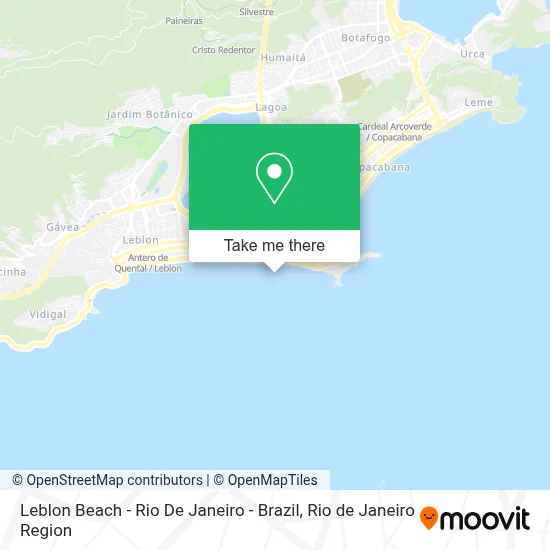 Leblon Beach - Rio De Janeiro - Brazil map