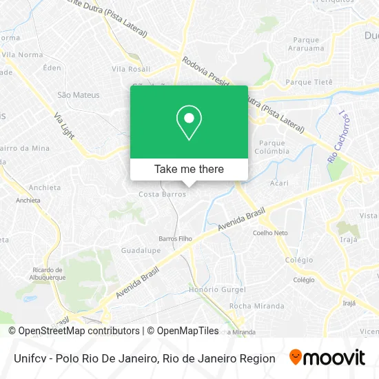 Unifcv - Polo Rio De Janeiro map