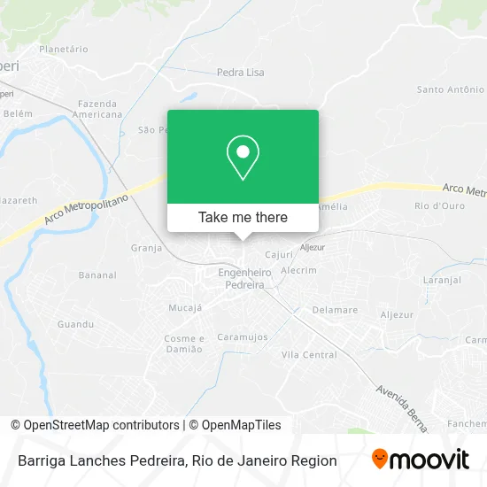 Barriga Lanches Pedreira map