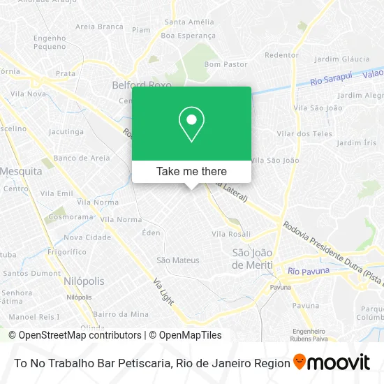 To No Trabalho Bar Petiscaria map