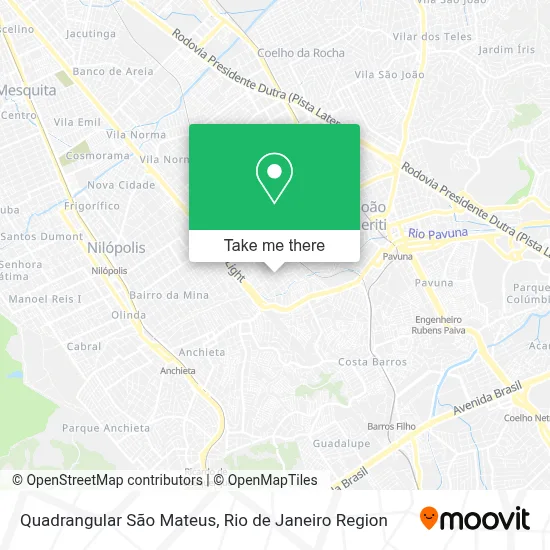 Quadrangular São Mateus map