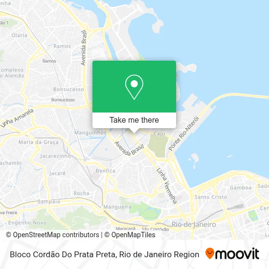 Bloco Cordão Do Prata Preta map