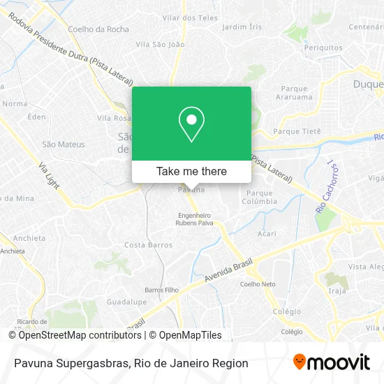 Pavuna Supergasbras map