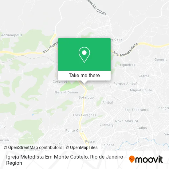 Igreja Metodista Em Monte Castelo map