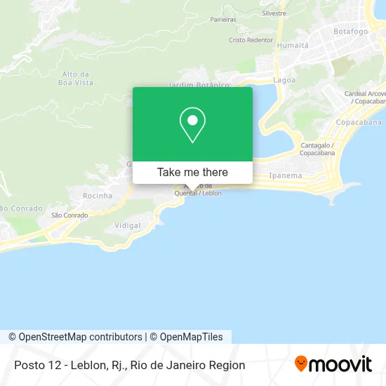 Posto 12 - Leblon, Rj. map
