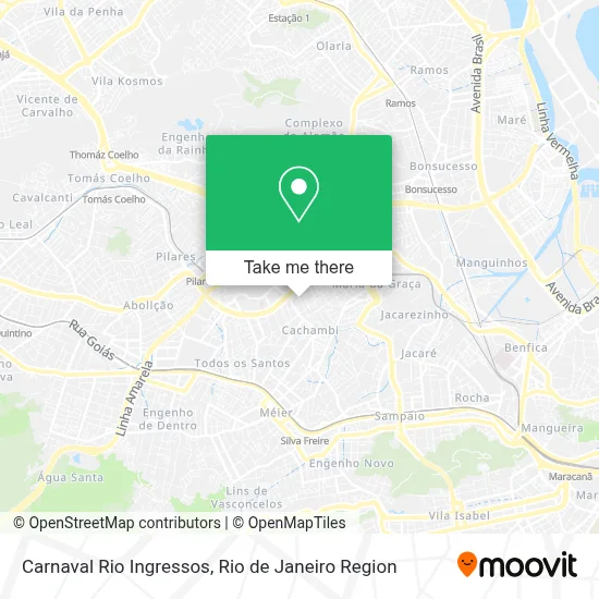 Carnaval Rio Ingressos map