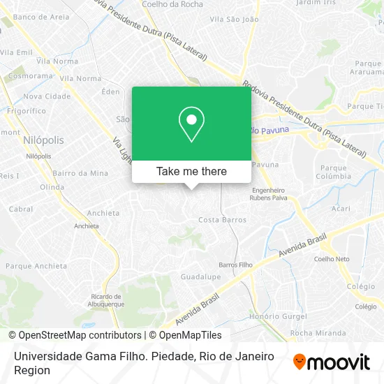 Universidade Gama Filho. Piedade map