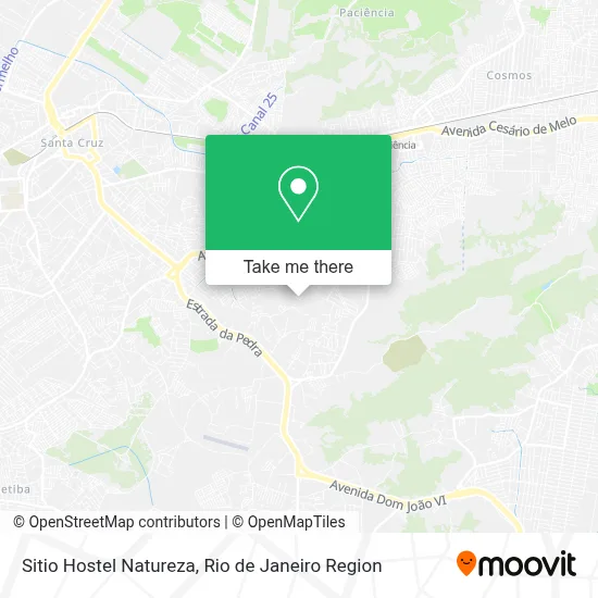 Sitio Hostel Natureza map