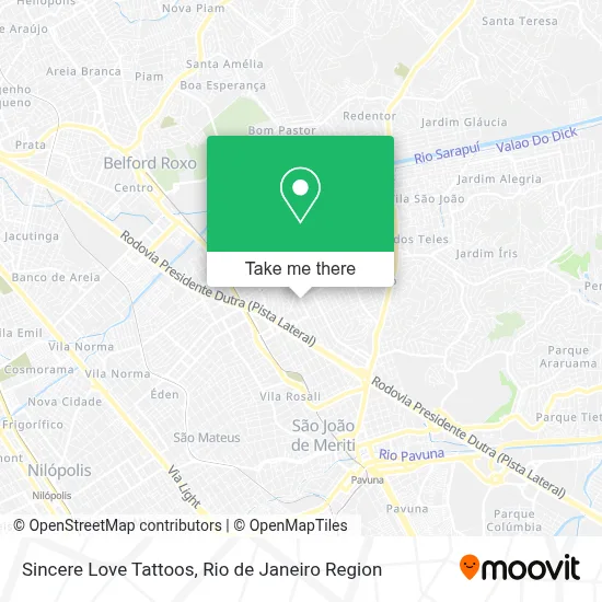 Sincere Love Tattoos map