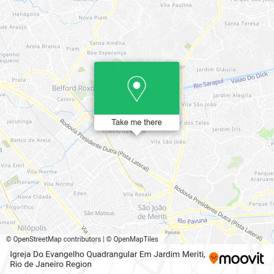 Igreja Do Evangelho Quadrangular Em Jardim Meriti map