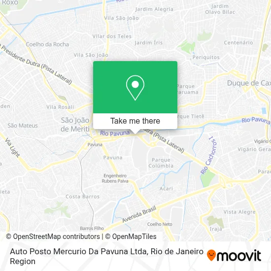 Auto Posto Mercurio Da Pavuna Ltda map