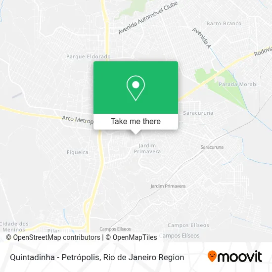 Quintadinha - Petrópolis map