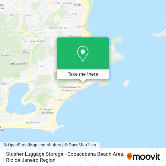 Stasher Luggage Storage - Copacabana Beach Area map
