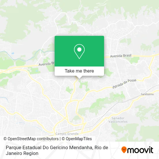 Parque Estadual Do Gericino Mendanha map