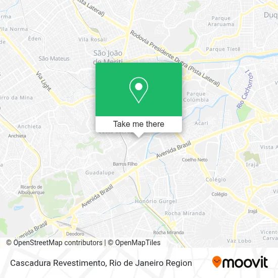 Cascadura Revestimento map
