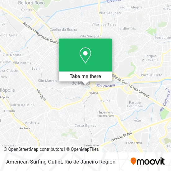American Surfing Outlet map