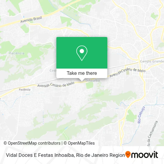 Vidal Doces E Festas Inhoaíba map