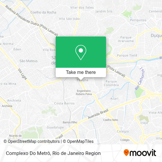 Complexo Do Metrô map