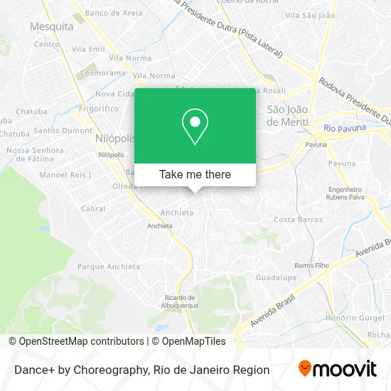 Dance+ by Choreography map
