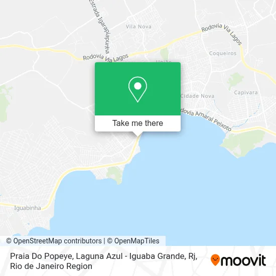 Praia Do Popeye, Laguna Azul - Iguaba Grande, Rj map