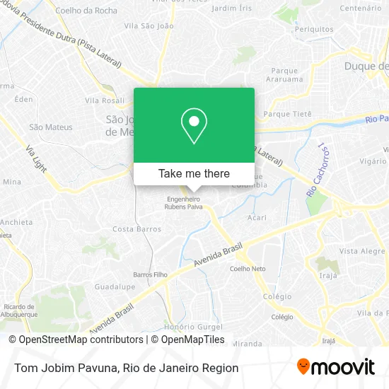 Tom Jobim Pavuna map