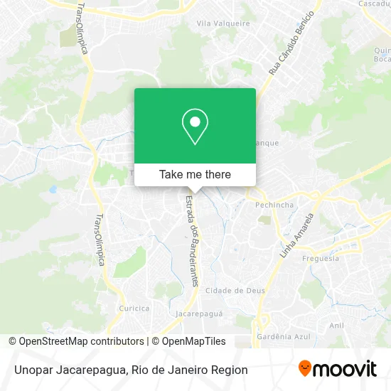 Unopar Jacarepagua map
