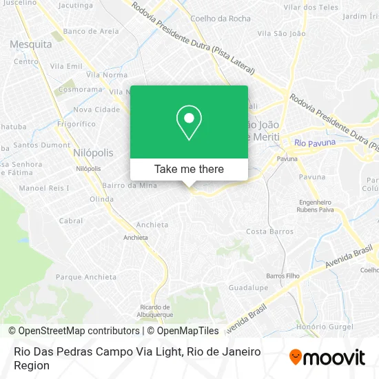 Rio Das Pedras Campo Via Light map