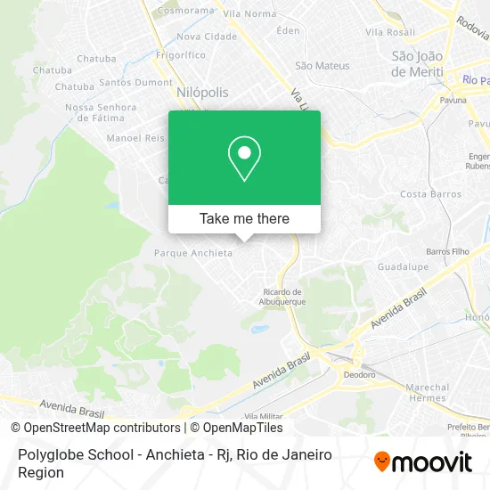 Polyglobe School - Anchieta - Rj map