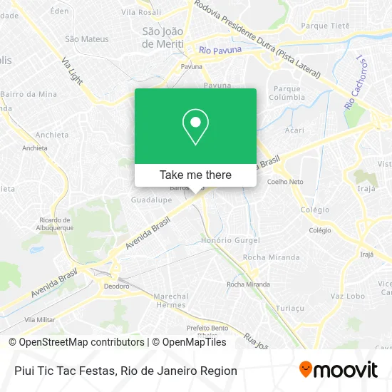 Piui Tic Tac Festas map