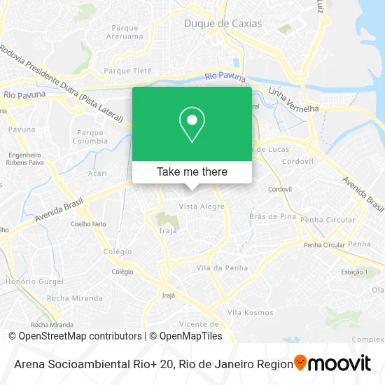 Arena Socioambiental Rio+ 20 map