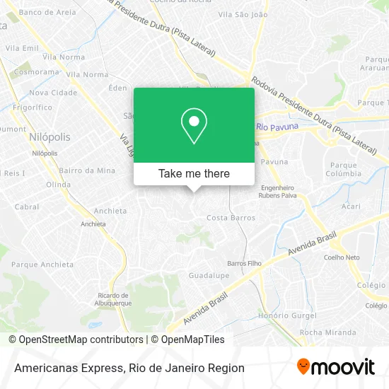 Americanas Express map