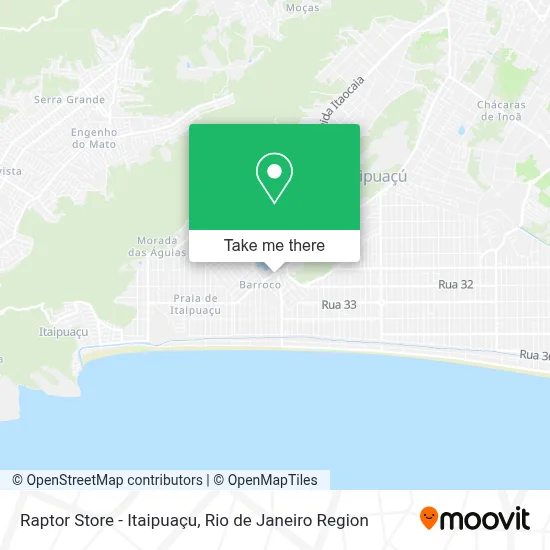 Raptor Store - Itaipuaçu map